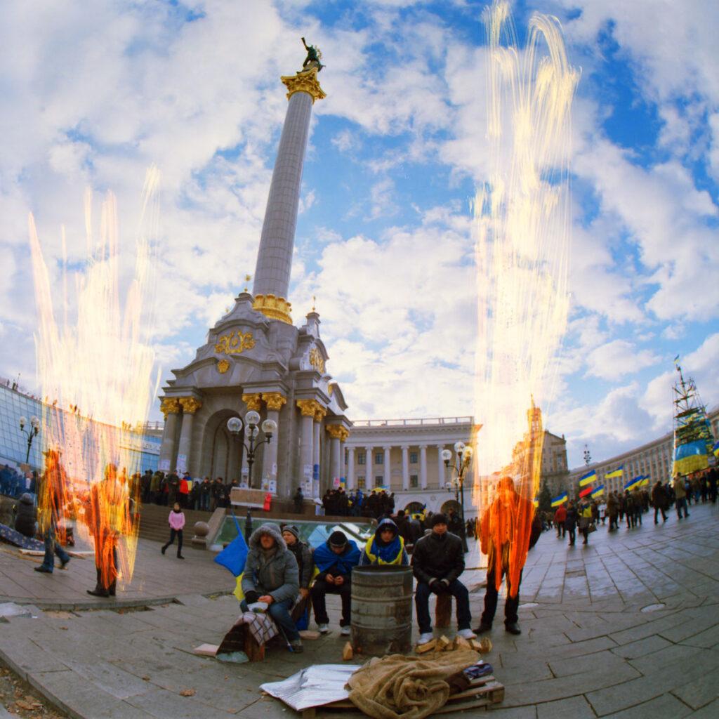 bonfires of maidan 2014